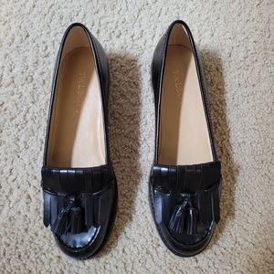Talbots black leather loafers, size 7 NWOT